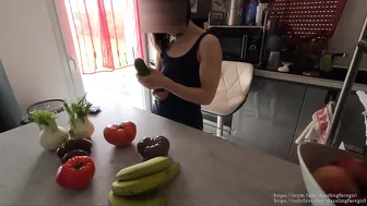 a Milf so hungry for cock that she gets fucked by a cucumber