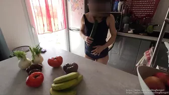 a Milf so hungry for cock that she gets fucked by a cucumber