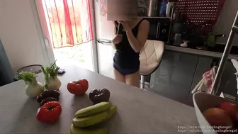 a Milf so hungry for cock that she gets fucked by a cucumber