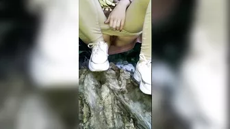 PISSED IN THE PARK SITTING ON AN OLD STUMP