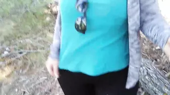 PUBLIC BLOWJOB POV AND FLASHING BOOBS IN THE FOREST