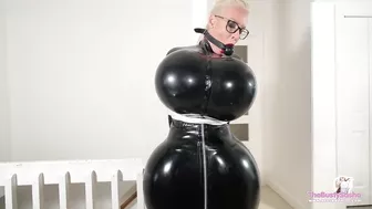 Body inflation dreams in latex (ass and breast expansion)