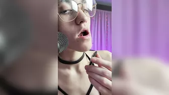 Spit Fetish - ASMR - Goddess D licks on and enjoys an oreo using their ASMR microphone for you