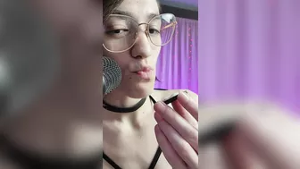 Spit Fetish - ASMR - Goddess D licks on and enjoys an oreo using their ASMR microphone for you