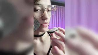 Spit Fetish - ASMR - Goddess D licks on and enjoys an oreo using their ASMR microphone for you