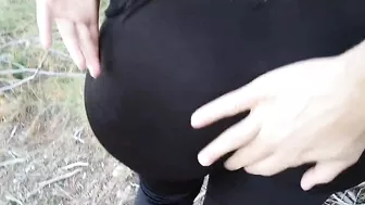 RISKY PUBLIC BLOW JOB POV AND FLASHING TITS IN THE FOREST