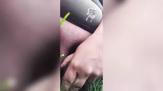 BBW Fucking outside with 9in Black Dildo