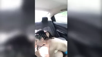 lesbians play with dildo in the car