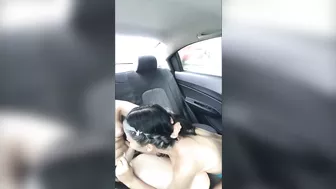 lesbians play with dildo in the car