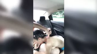 lesbians play with dildo in the car