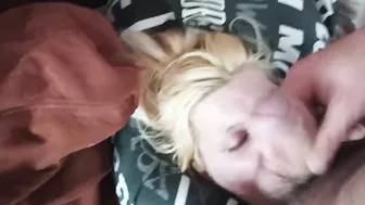 Petite Cock Slut Rough Head Fuck with Cumshot in Mouth Swallow