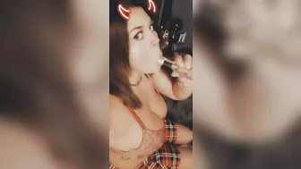 Glass Dildo Sucking