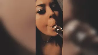 Glass Dildo Sucking