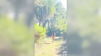 Nude walk in the jungle