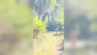 Nude walk in the jungle