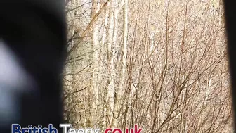 British 18 Year Old In School Uniform Pissing Outdoors In The Woods