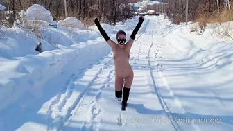 Naked walk in winter