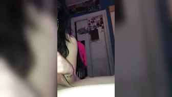 Oldie of my Latina girlfriend Diamond shoving my cock in her mouth