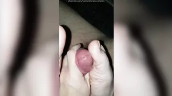 Wife lets hubby lick his cum off of her feet and toes