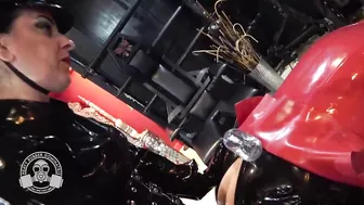 Deranked Under Female Rule - Lady Bellatrix in heavy rubber military role play fetish