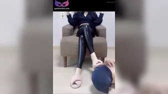 Slave worship shoes tattoo slave Korean elegant and sexy queen