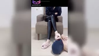 Slave worship shoes tattoo slave Korean elegant and sexy queen