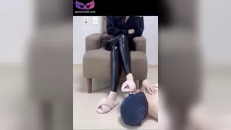 Slave worship shoes tattoo slave Korean elegant and sexy queen