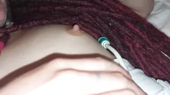 Lactating Out Of Her Petite Tits While Pumping Up Her Nipples and Titties With Cupping Cups PART 1