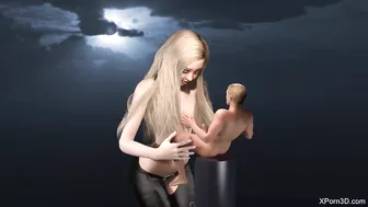 Giantess Jerking off a Tiny Guy Like a Toy - Giant Hot Babe Handjob