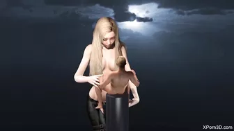 Giantess Jerking off a Tiny Guy Like a Toy - Giant Hot Babe Handjob