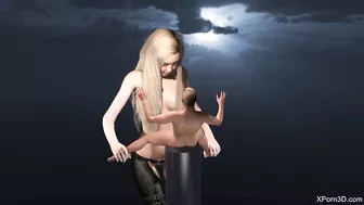 Giantess Jerking off a Tiny Guy Like a Toy - Giant Hot Babe Handjob