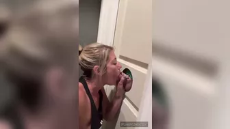 Wife sucks and fucks stranger at a gloryhole