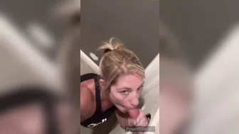 Wife sucks and fucks stranger at a gloryhole