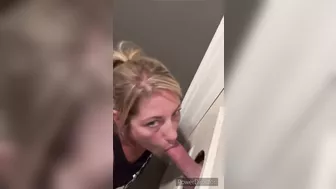 Wife sucks and fucks stranger at a gloryhole