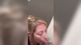 Wife sucks and fucks stranger at a gloryhole