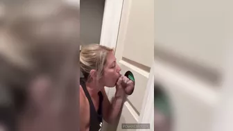 Wife sucks and fucks stranger at a gloryhole