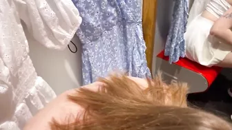 FUCKED A LITTLE BITCH IN THE MOUTH IN THE FITTING ROOM