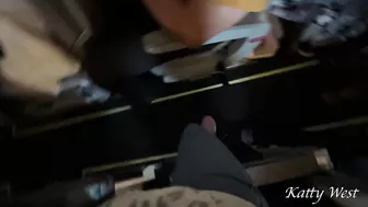 Extreme on plane. Teen girl took off her panties and pee in public