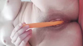 Trying to Put This Carrots Into My Tiny Holes