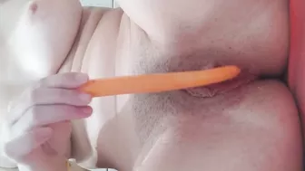 Trying to Put This Carrots Into My Tiny Holes