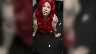 BBW in Red wig squirts