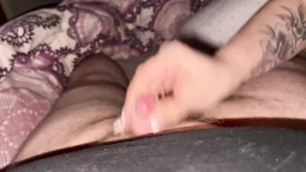 Handjob Expert gives little Cock an unforgettable Handjob with Long Nails *French Nails*