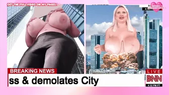 Jessy Bunny - Bimbo Girl Grows into Gigantness & demolates City