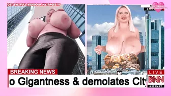 Jessy Bunny - Bimbo Girl Grows into Gigantness & demolates City