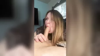 Sexy blonde loves waking her man up by Sucking his cock????????