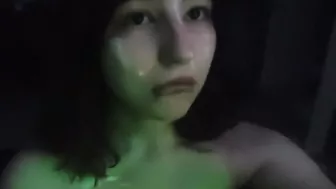 Cum on Face of College Girl with Huge Tits Covered in Cum