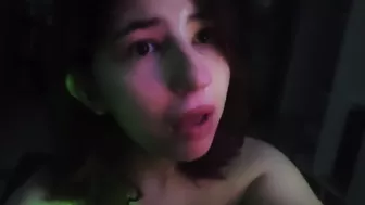 Cum on Face of College Girl with Huge Tits Covered in Cum