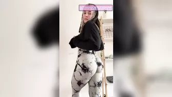 Thick Latina Showing off her bubble butt before work out