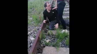 Anal training for sissy slut on train tracks. Full video on my Onlyfans ( link in bio)