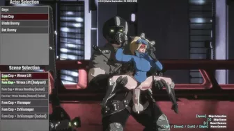 Ophelia Plays 'Pure Onyx' - Animation Gallery - Fem Cop (Bodysuit) & Wraxe, Lift (No Commentary)